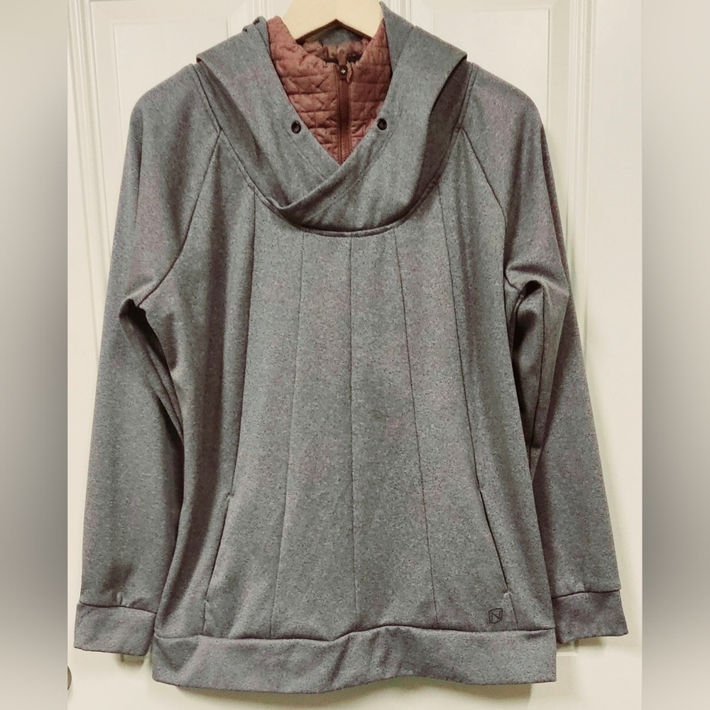 Noble Outfitters equine quilted hoodie pullover sweatshirt mock neck size XL